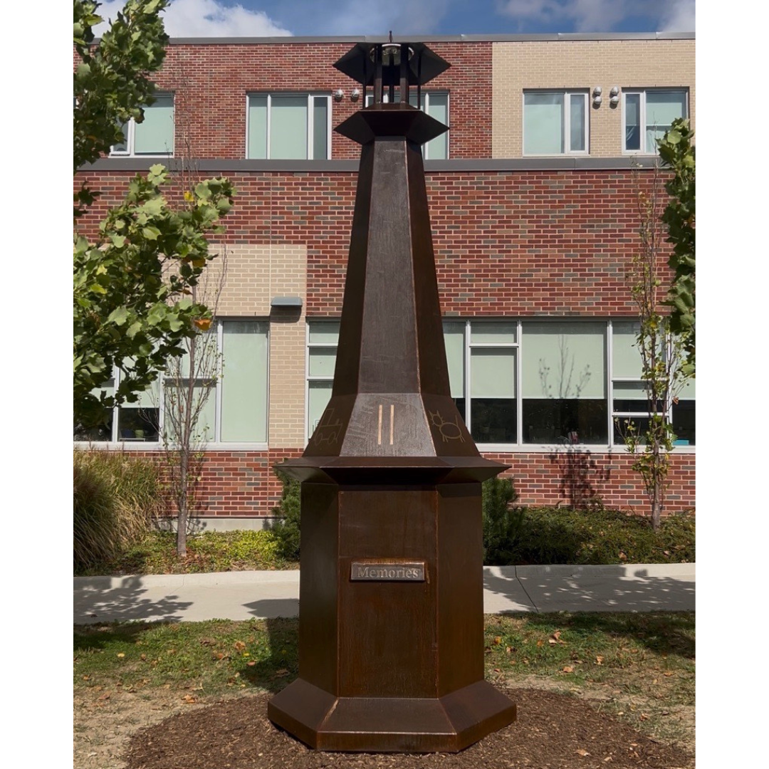 A monument shaped like a lighthouse