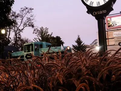 A view of the L&PS Station at dusk
